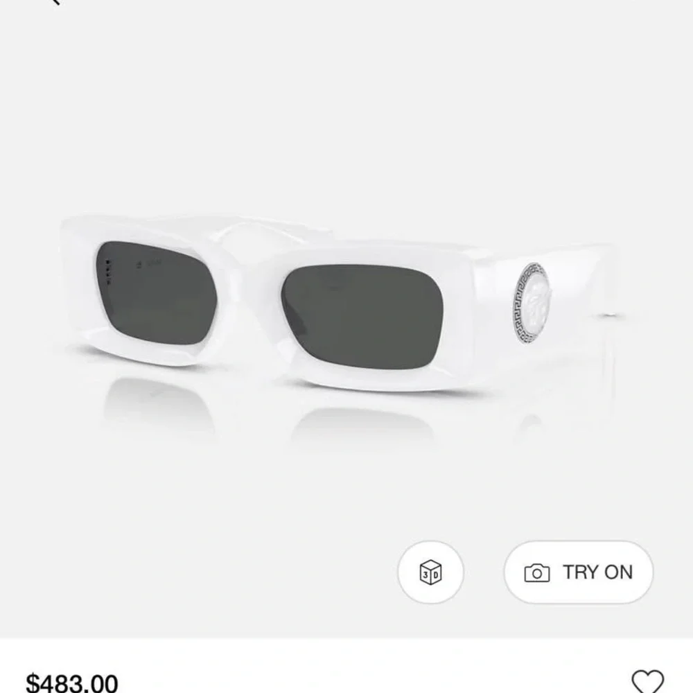 Versace White Sunglasses with Black Lenses